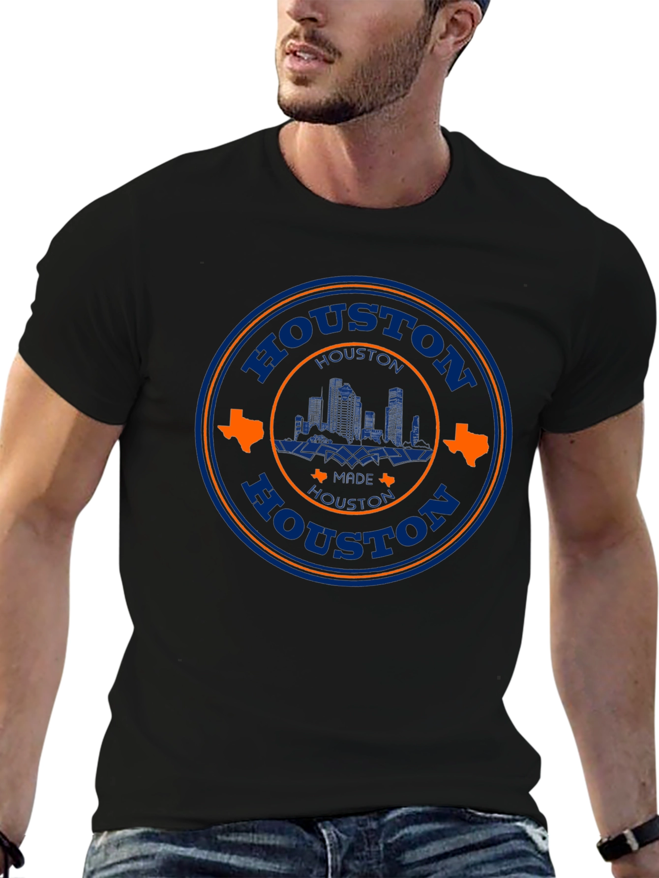 Houston Pride Graphic Tee - City Skyline Design
