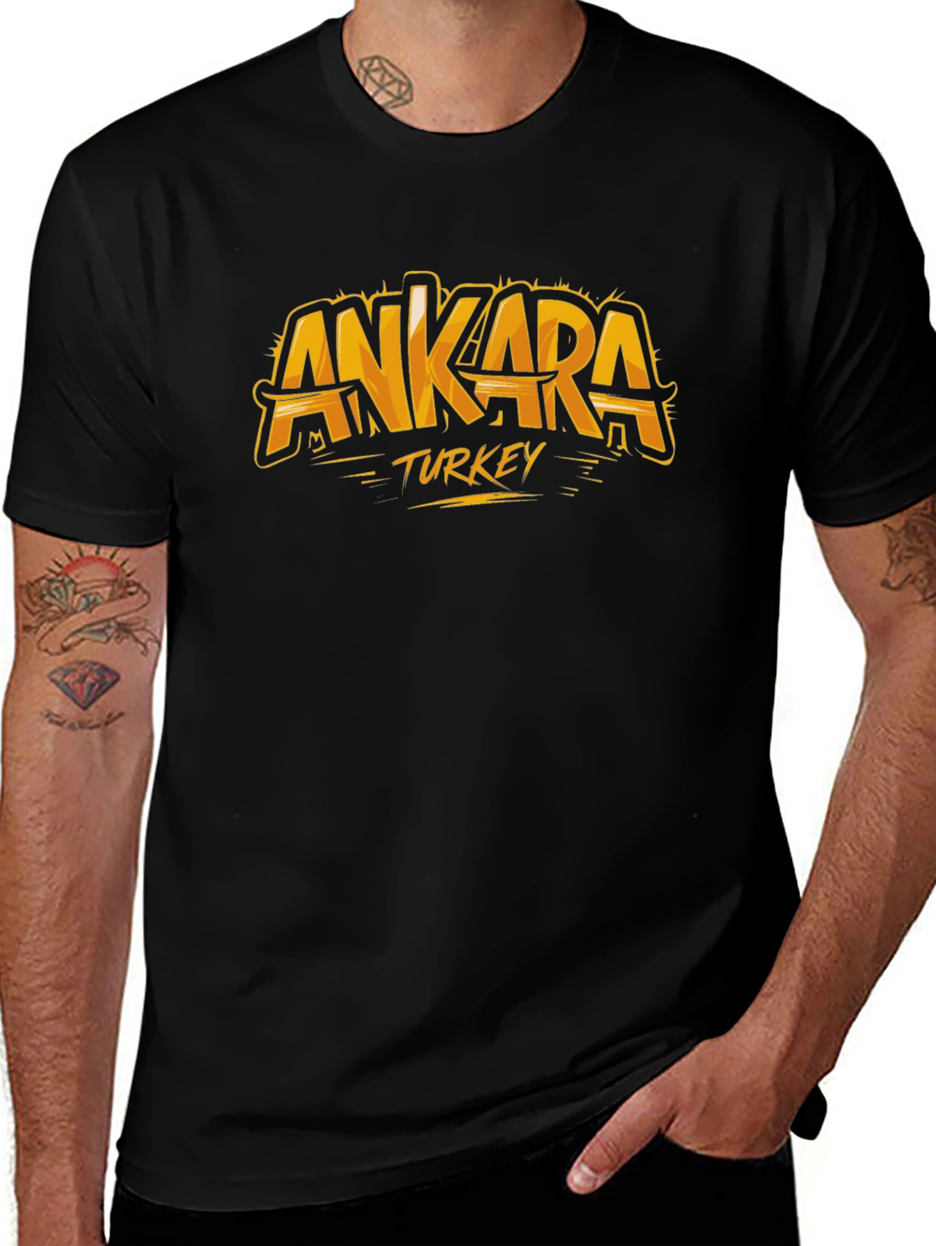 Ankara Turkey Graphic Tee - Black T-Shirt