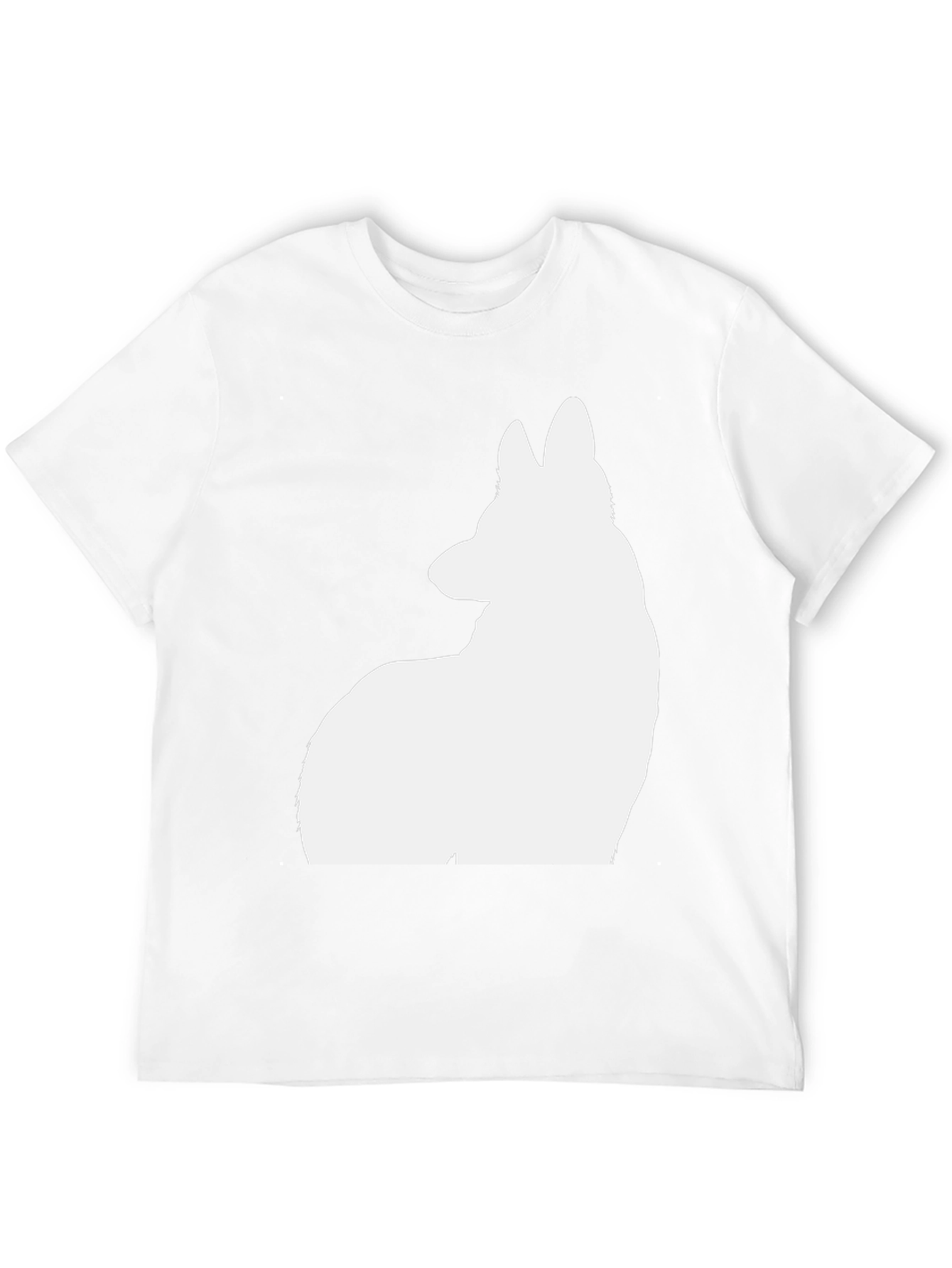 Dog Silhouette Graphic Tee - Casual Black T-Shirt