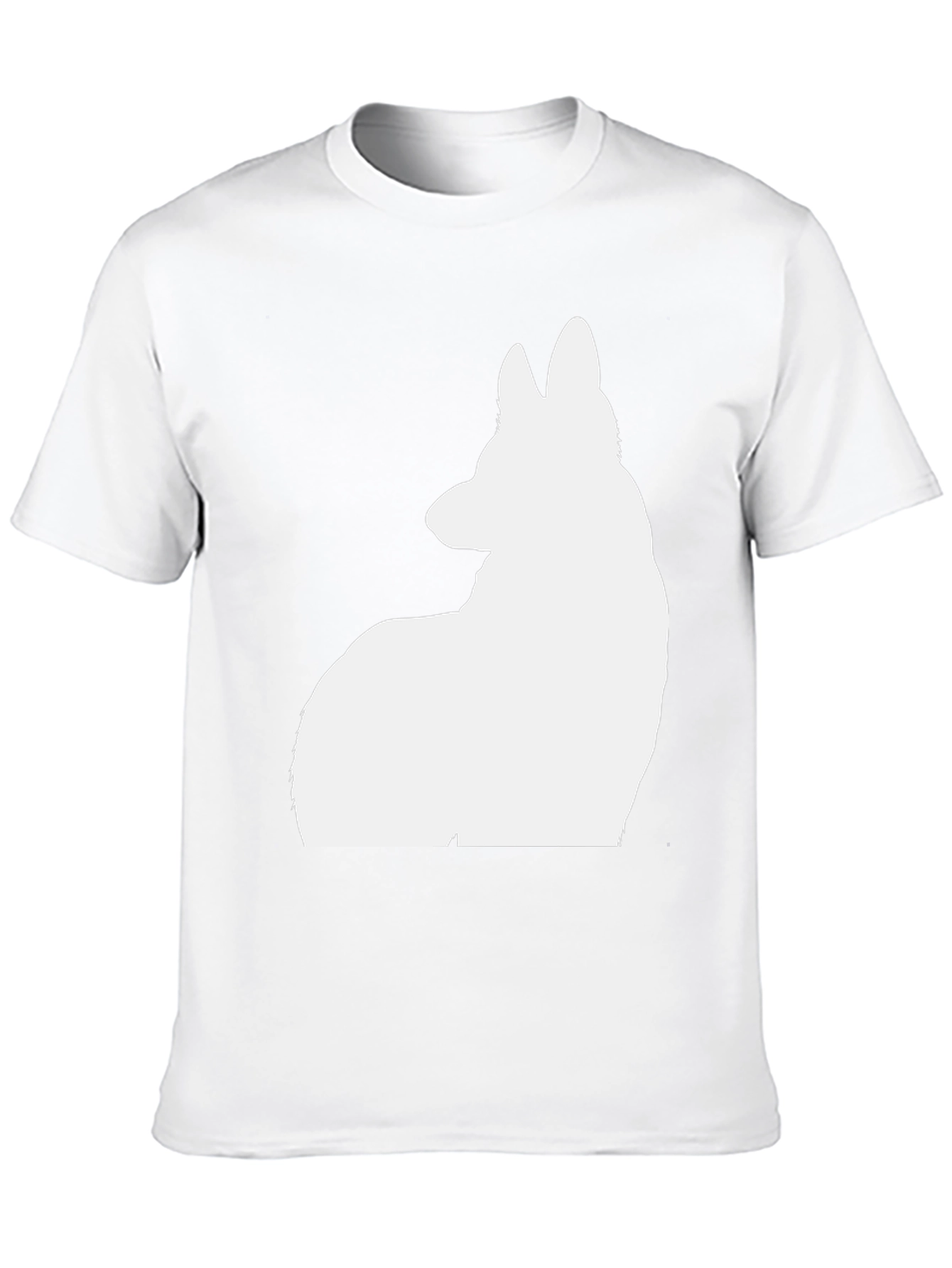 Dog Silhouette Graphic Tee - Casual Black T-Shirt