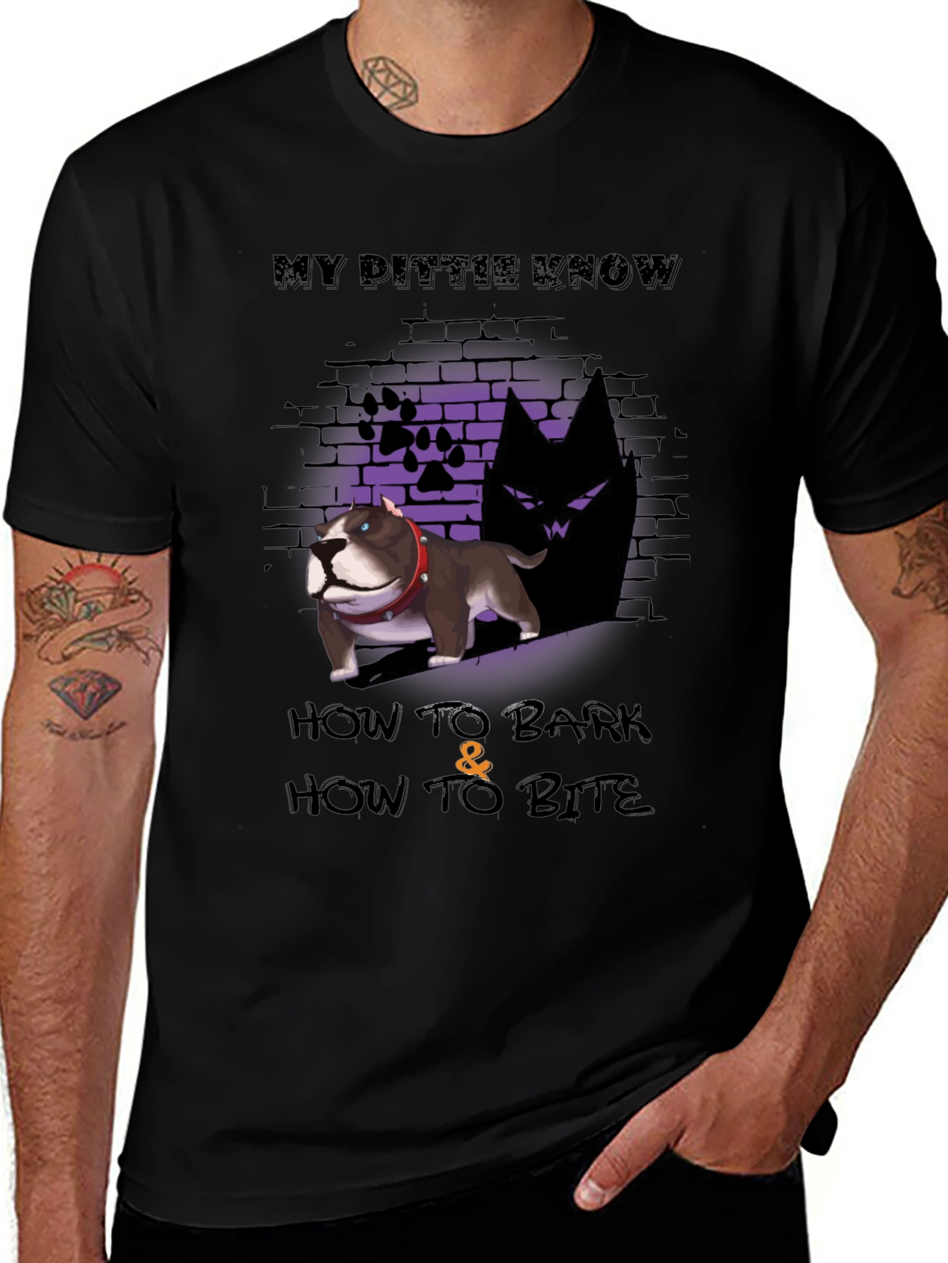 My Pittie Knows How to Bark & Bite T-Shirt