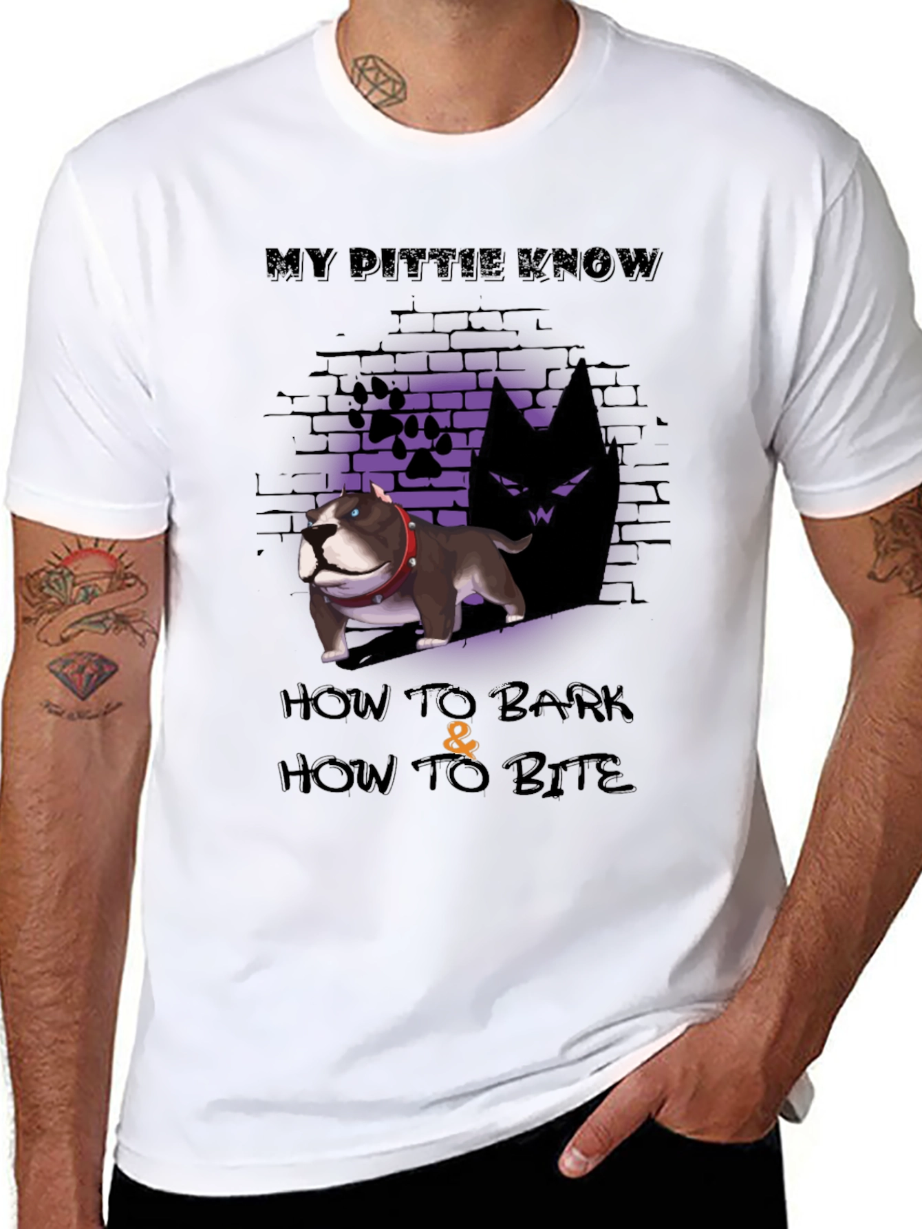 My Pittie Knows How to Bark & Bite T-Shirt