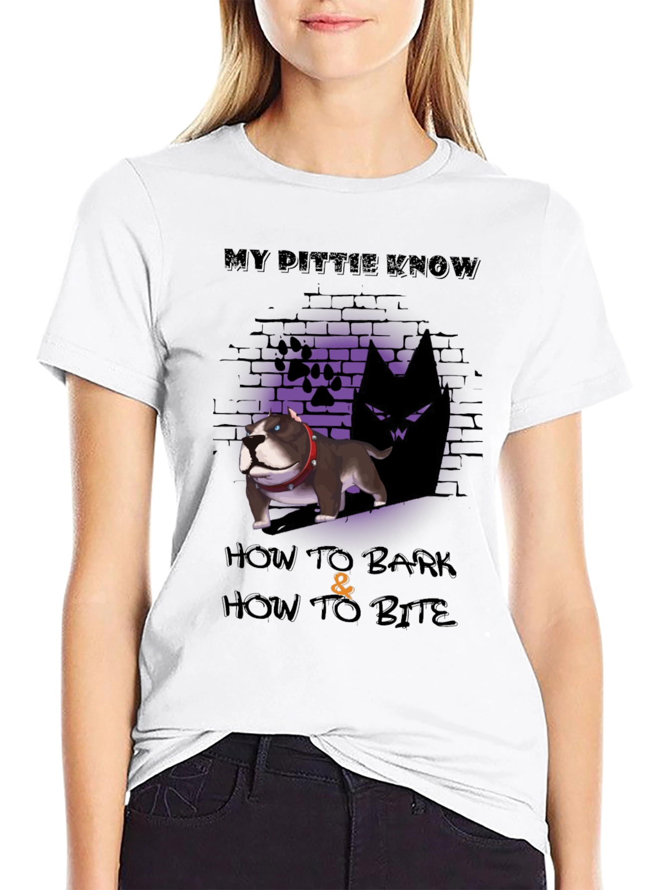 My Pittie Knows How to Bark & Bite T-Shirt