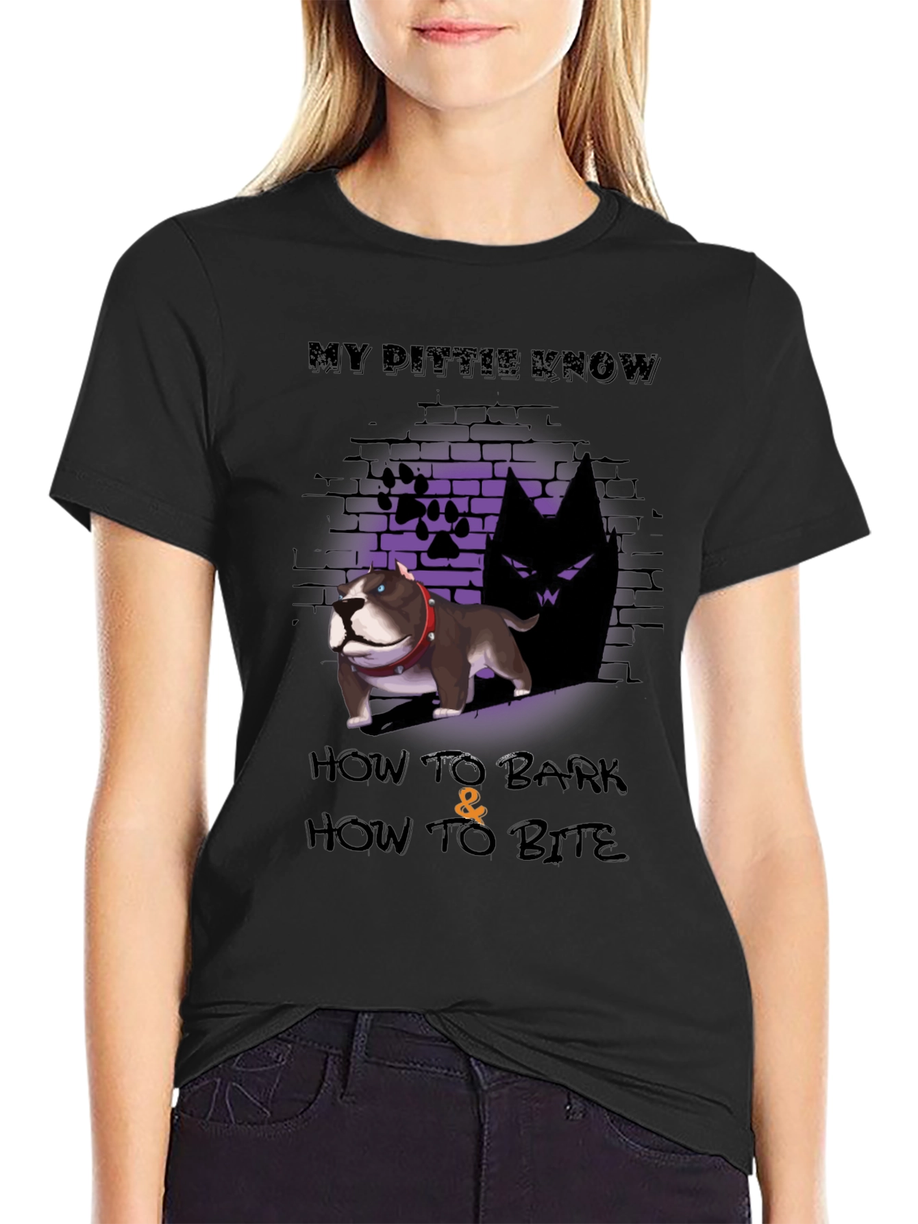 My Pittie Knows How to Bark & Bite T-Shirt