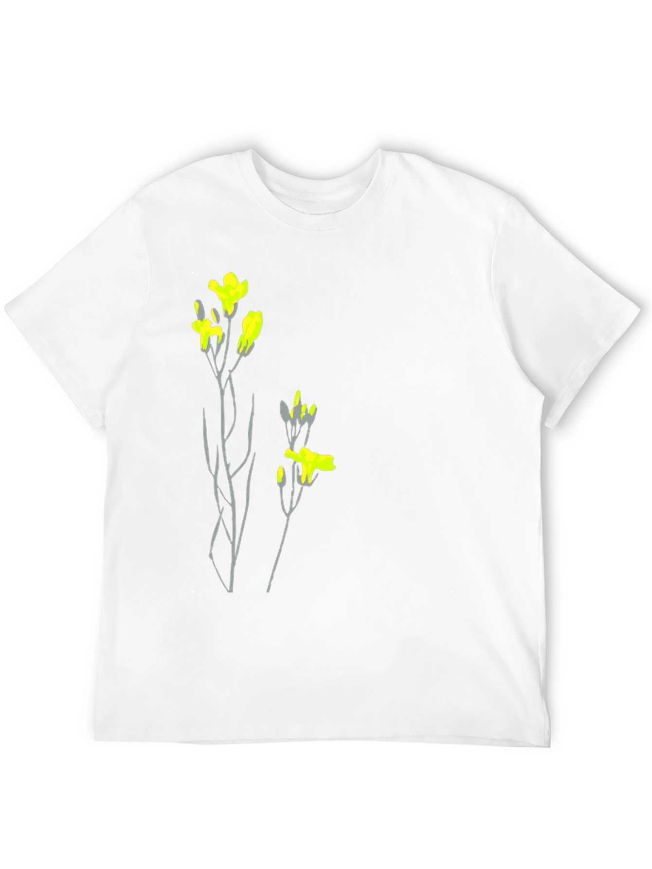 Black Tee with Floral Graphic