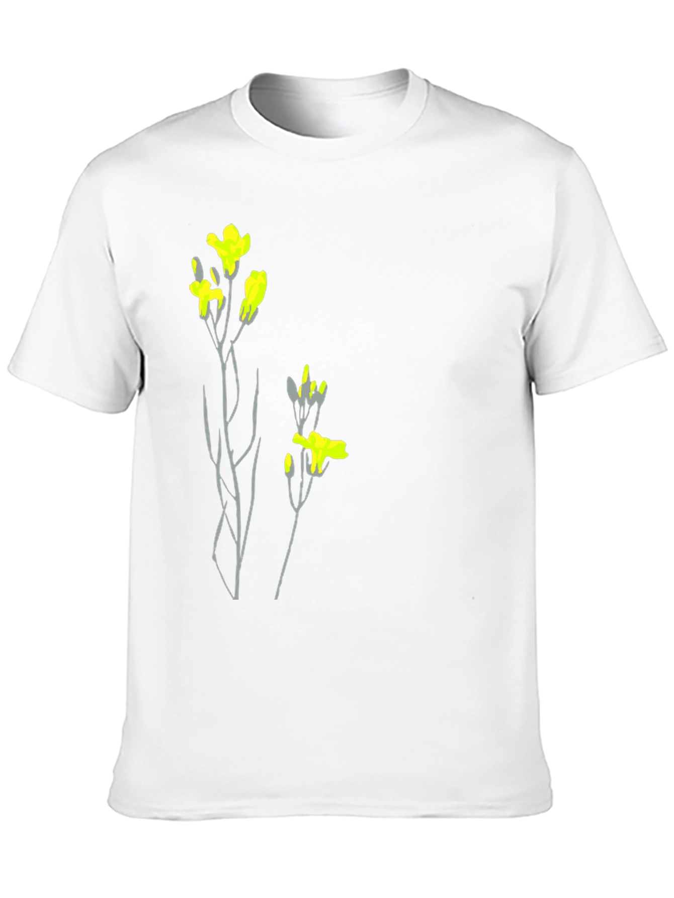 Black Tee with Floral Graphic