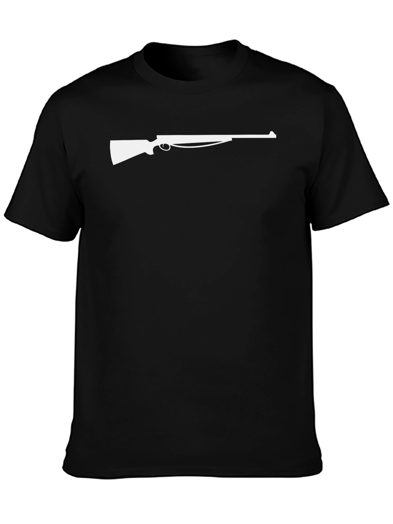 Gun Silhouette Graphic Tee - Black Cotton T-Shirt