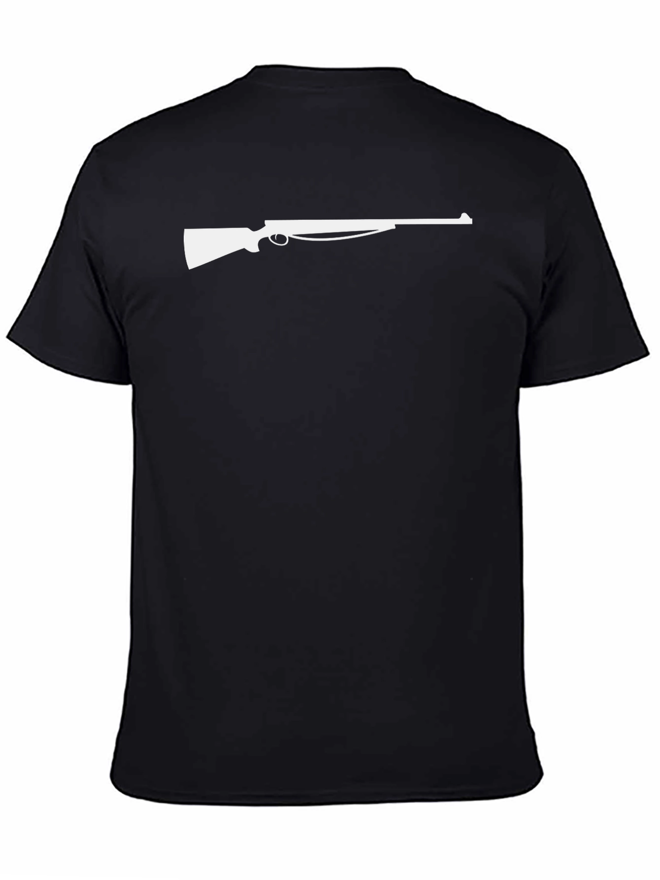 Gun Silhouette Graphic Tee - Black Cotton T-Shirt