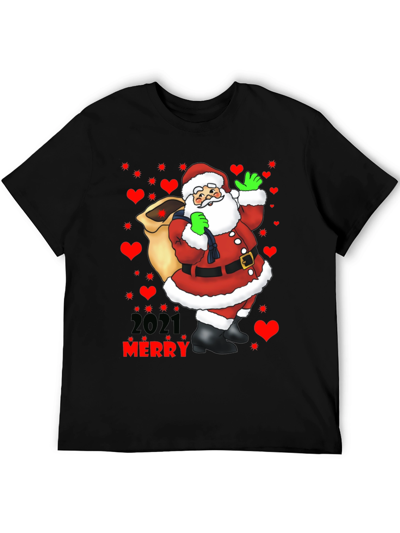 Merry Christmas 2021 Santa Graphic Tee