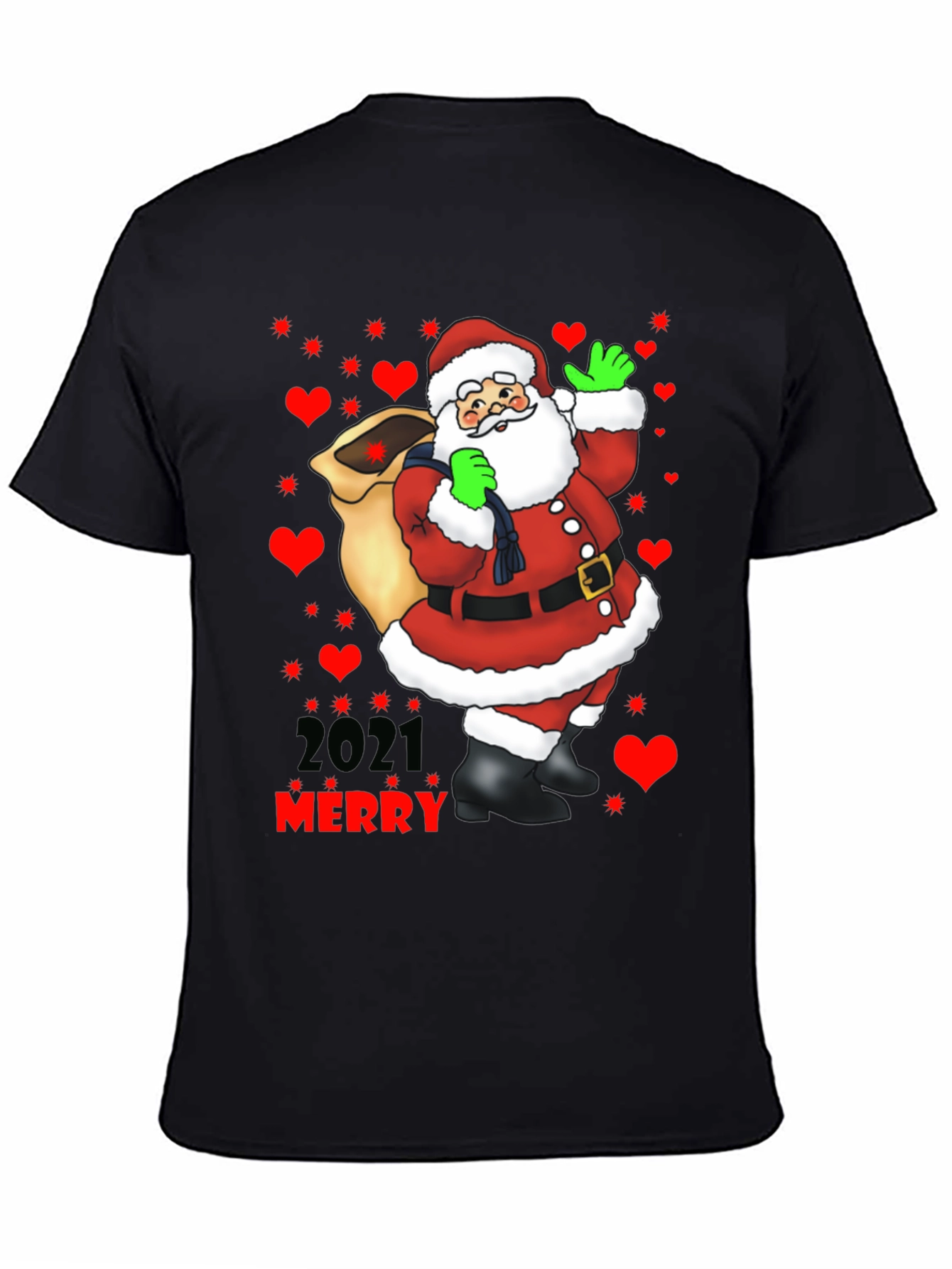 Merry Christmas 2021 Santa Graphic Tee