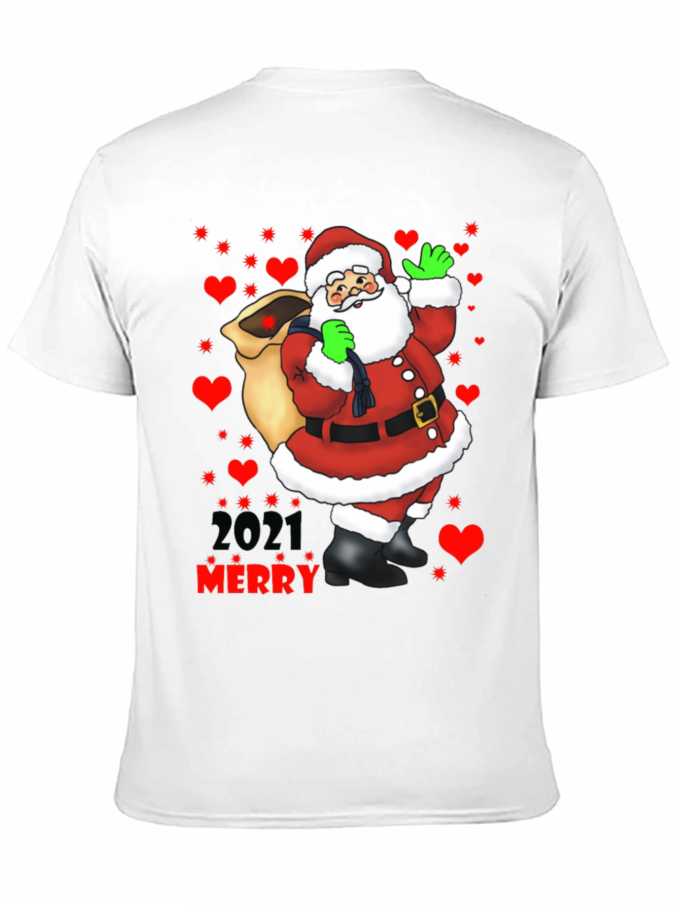 Merry Christmas 2021 Santa Graphic Tee