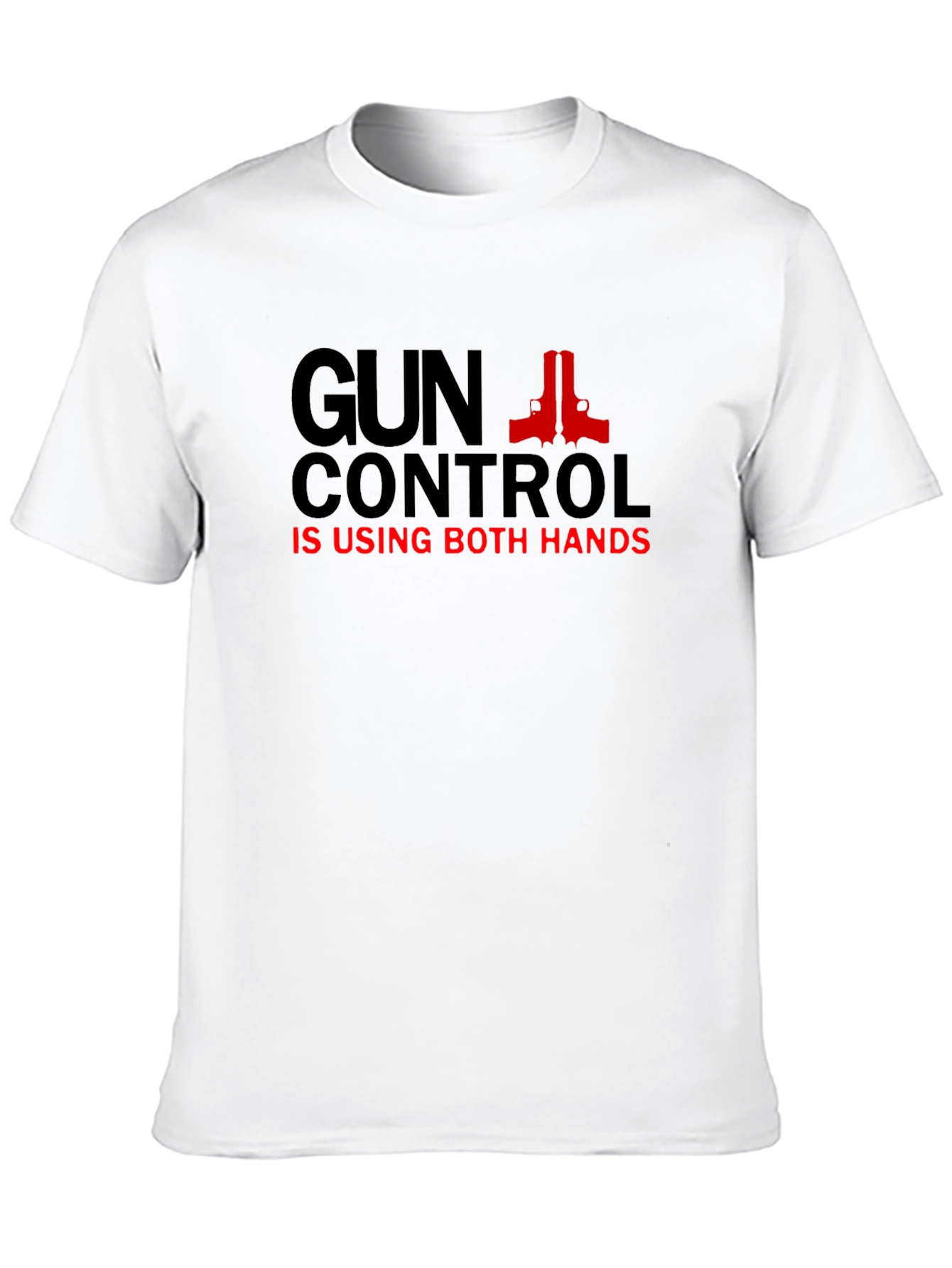 Gun Control T-Shirt - Using Both Hands - Black