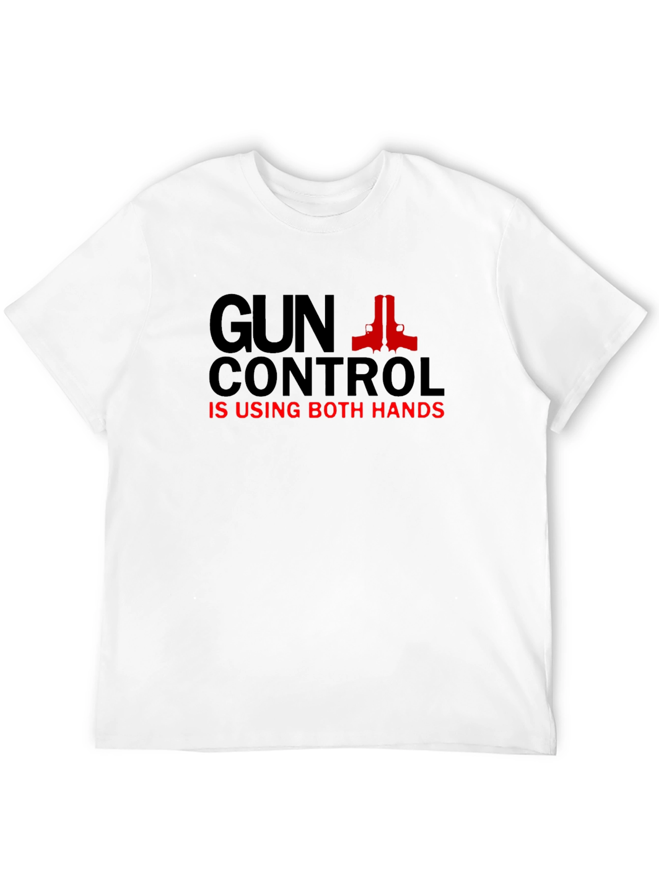 Gun Control T-Shirt - Using Both Hands - Black