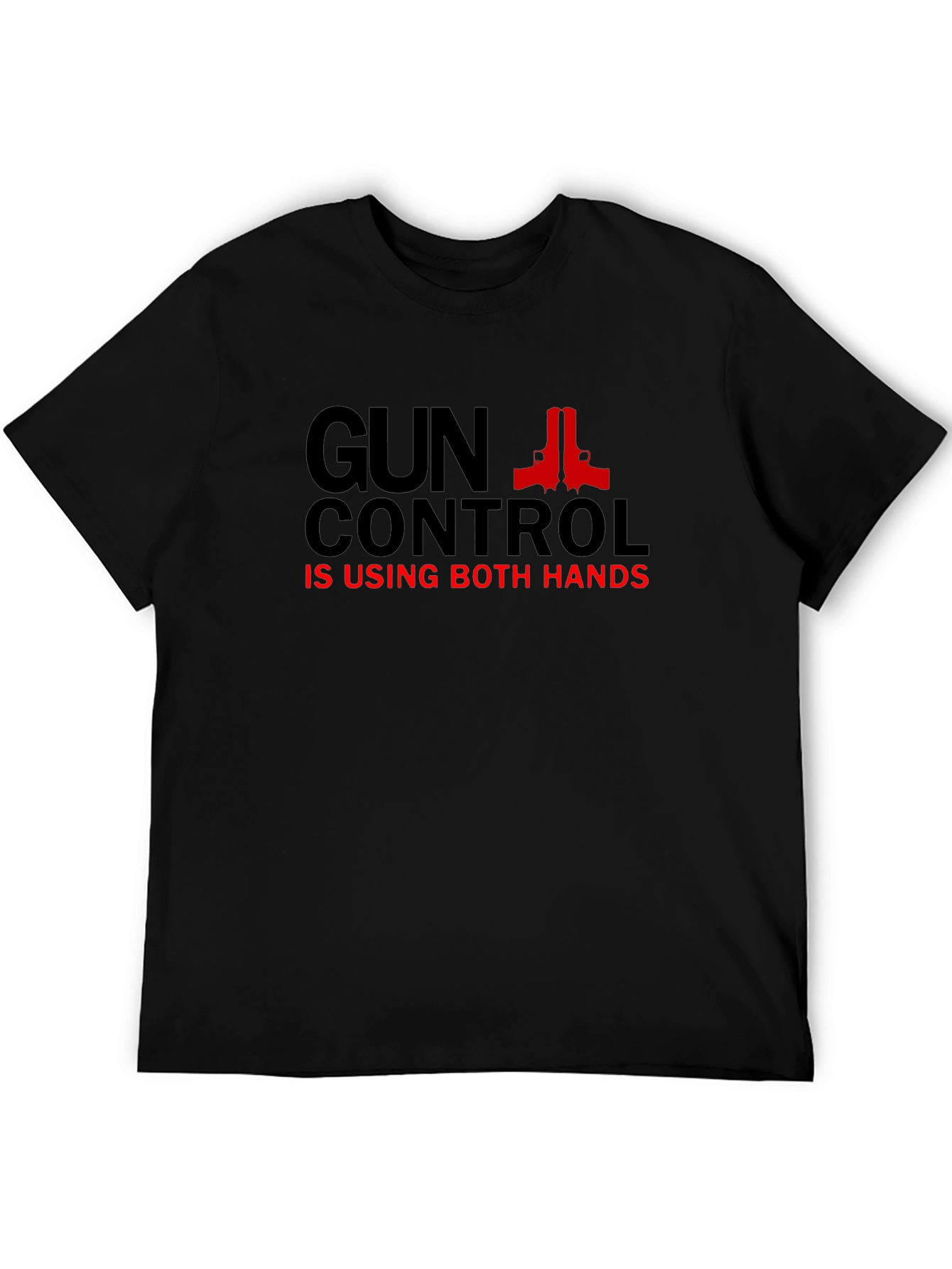 Gun Control T-Shirt - Using Both Hands - Black