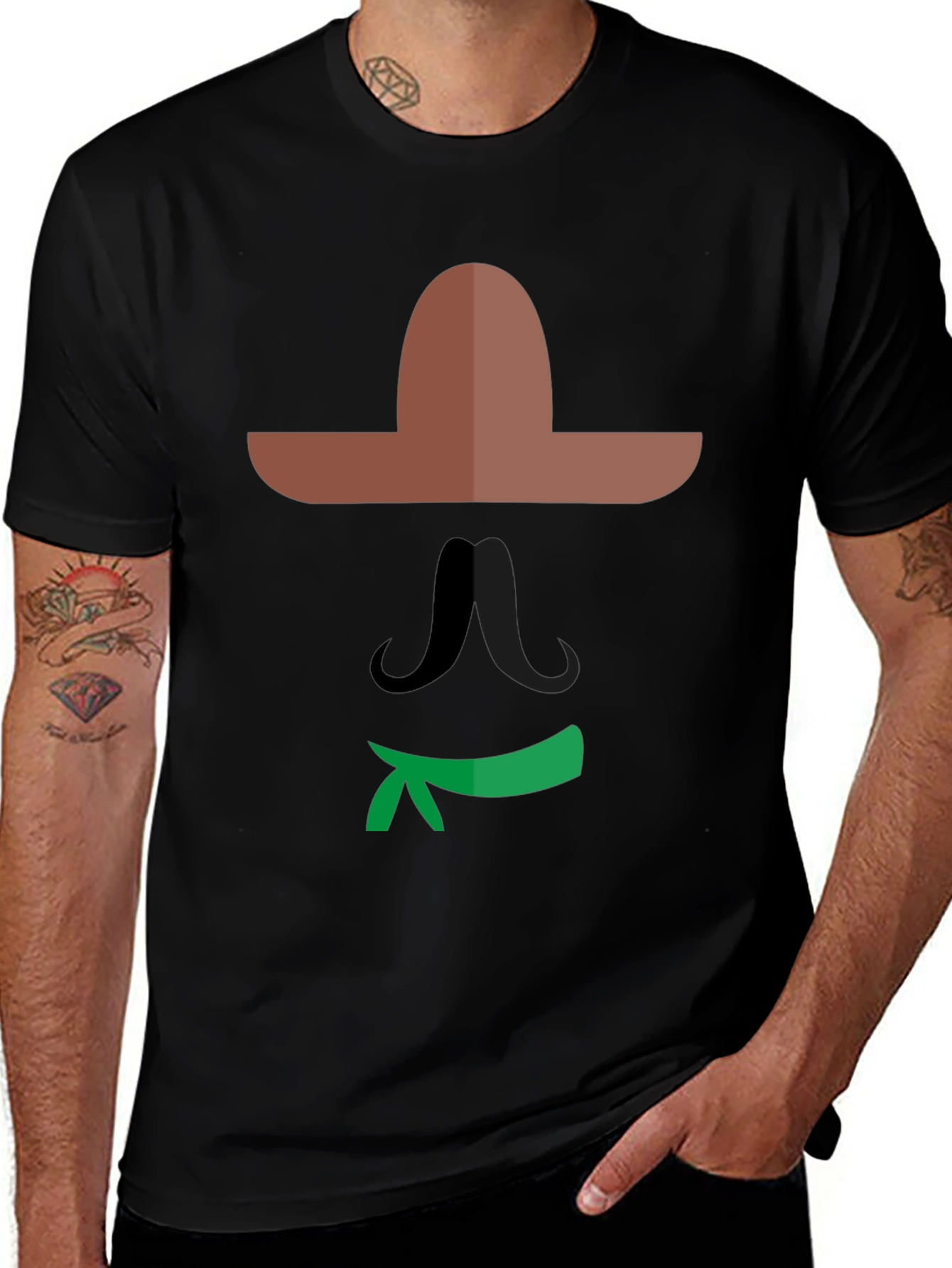 Mexican Graphic Tee - Black Cotton Shirt