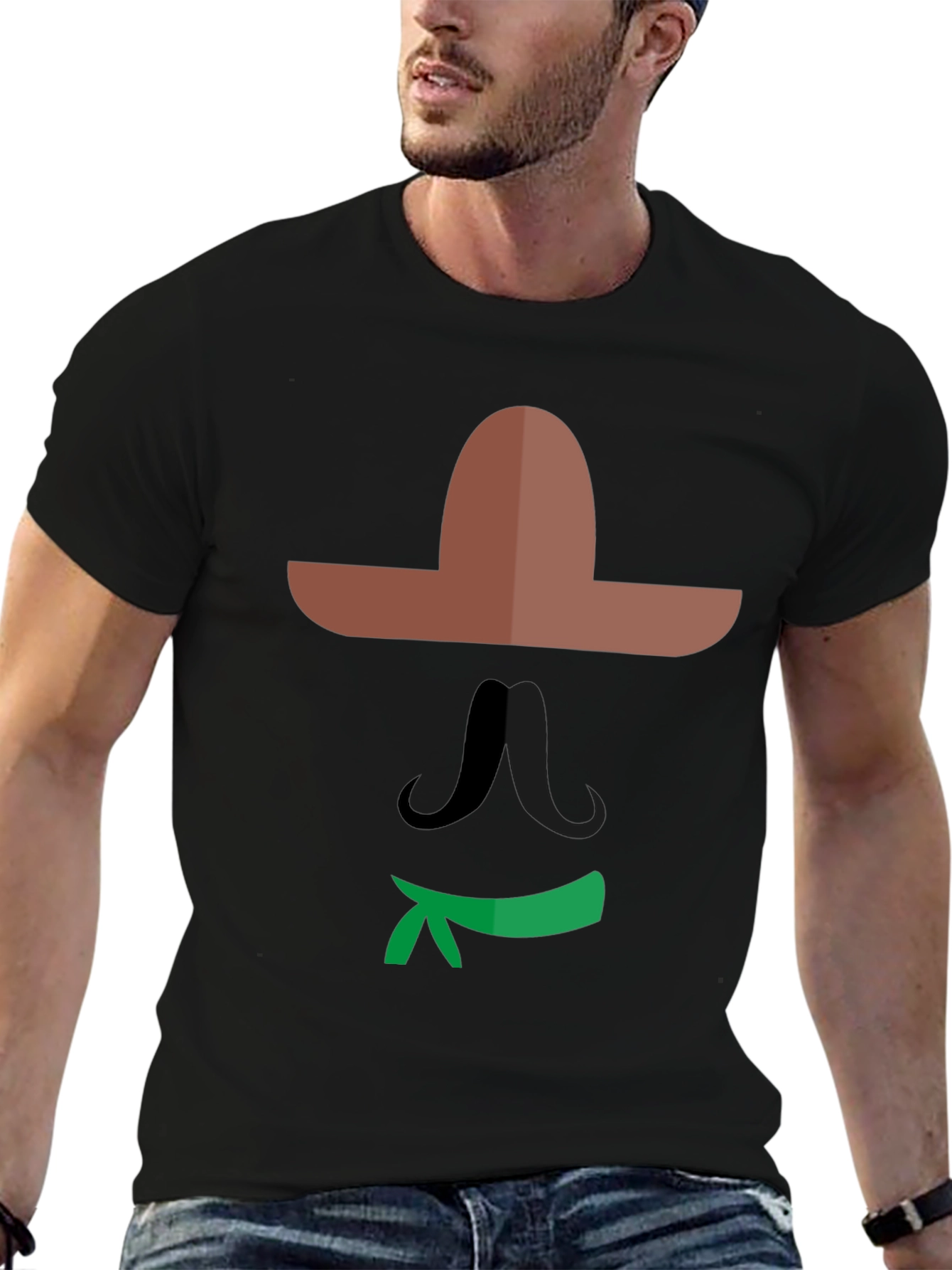 Mexican Graphic Tee - Black Cotton Shirt