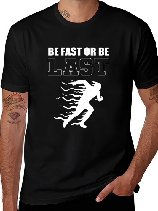 Be Fast or Be Last Runner Graphic Tee - Black
