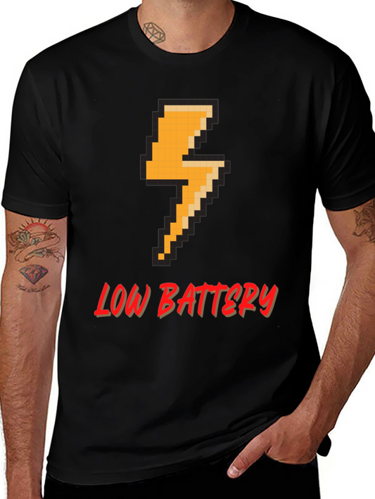 Pixel Low Battery T-Shirt - Gamer Style Tee