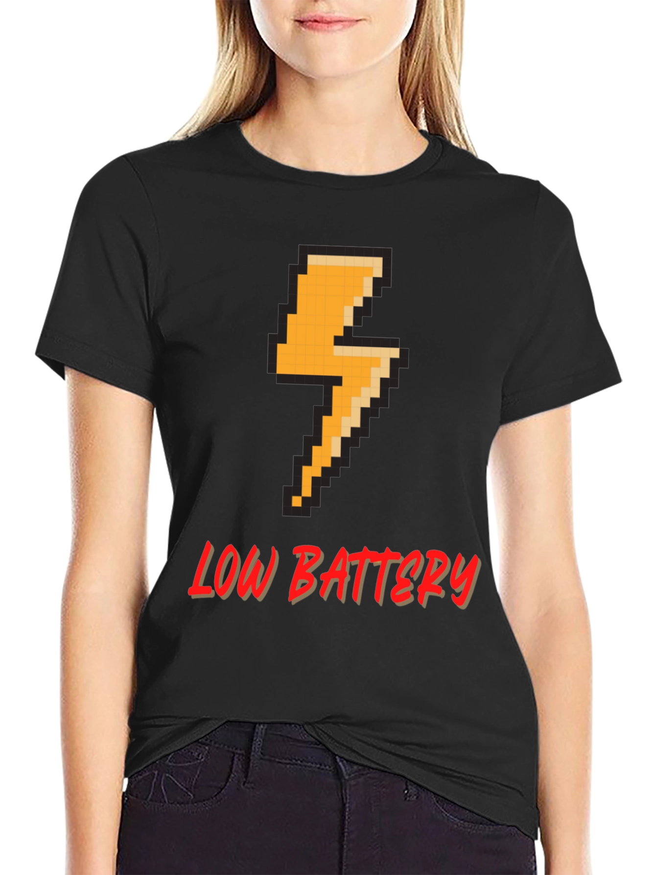 Pixel Low Battery T-Shirt - Gamer Style Tee