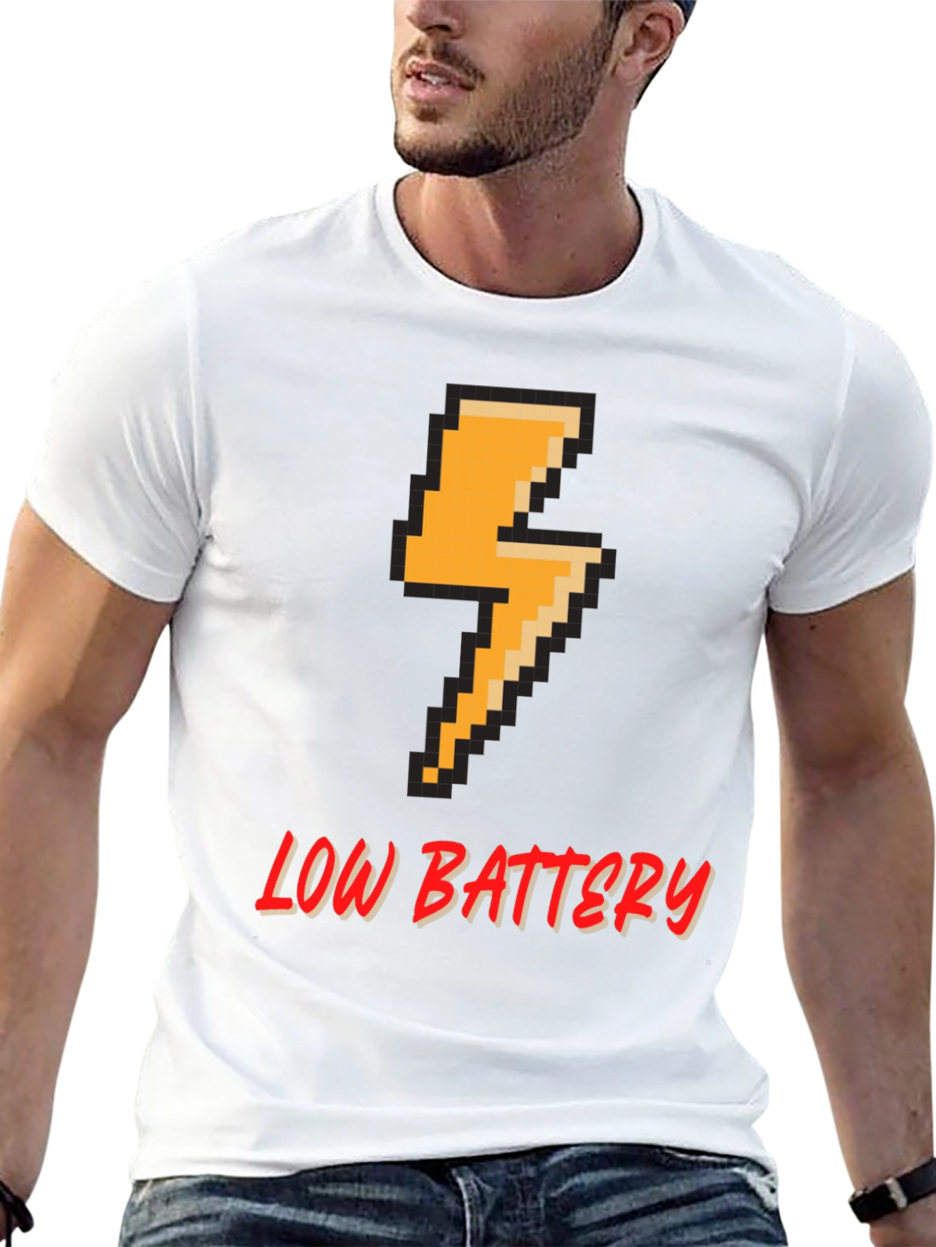 Pixel Low Battery T-Shirt - Gamer Style Tee
