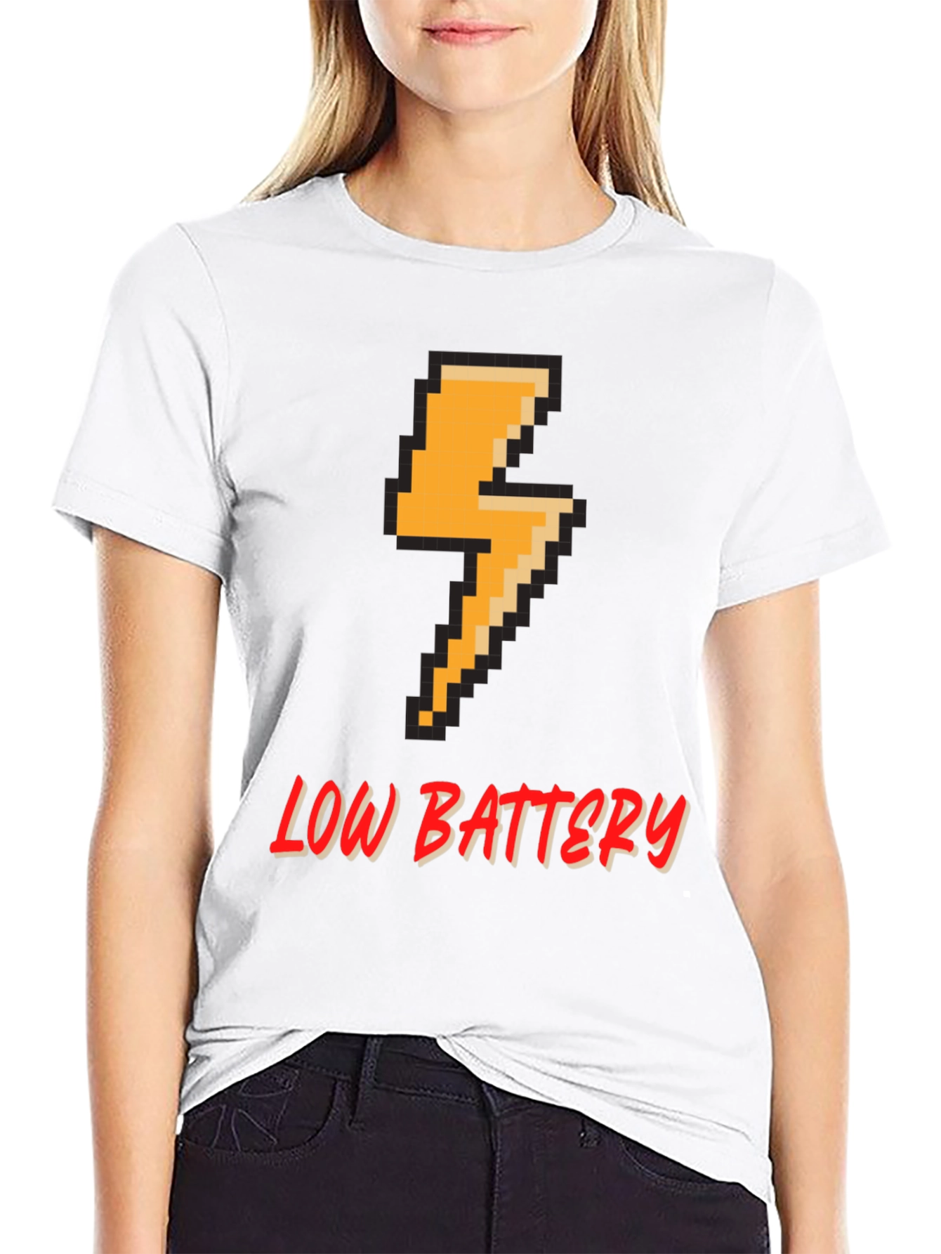 Pixel Low Battery T-Shirt - Gamer Style Tee