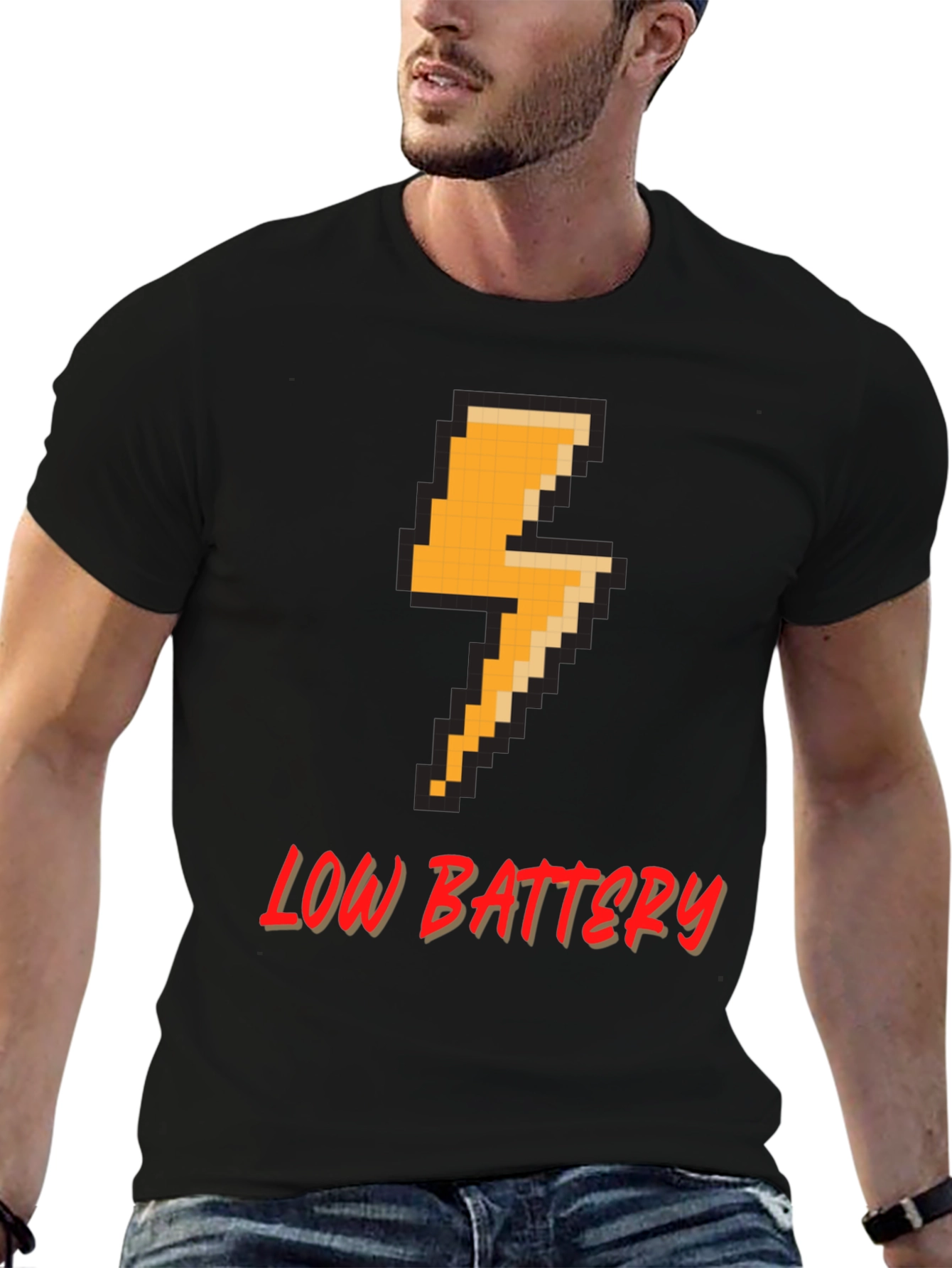 Pixel Low Battery T-Shirt - Gamer Style Tee