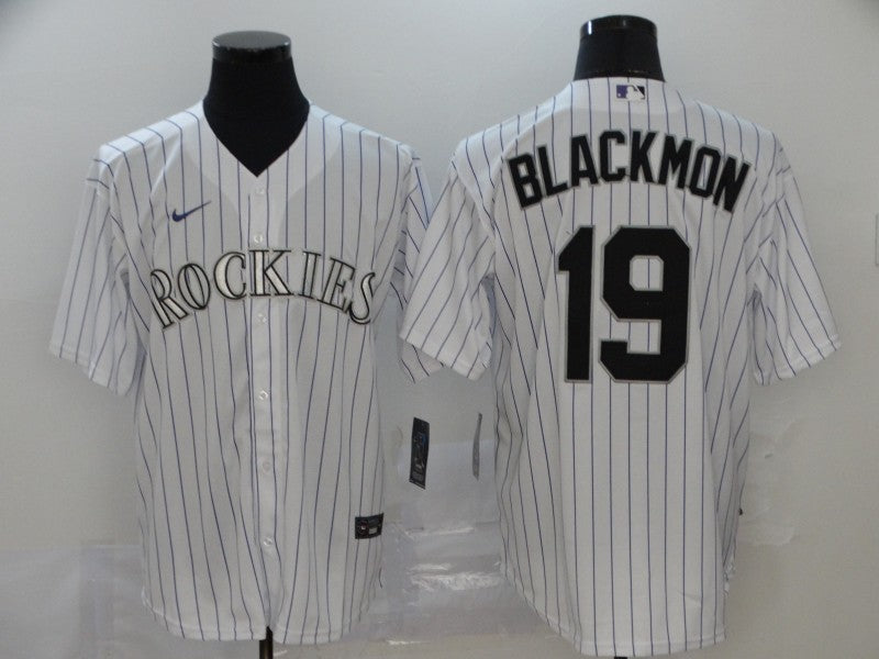 Men's Colorado Rockies Charlie Blackmon #19 White Replica Baseball Jerseys