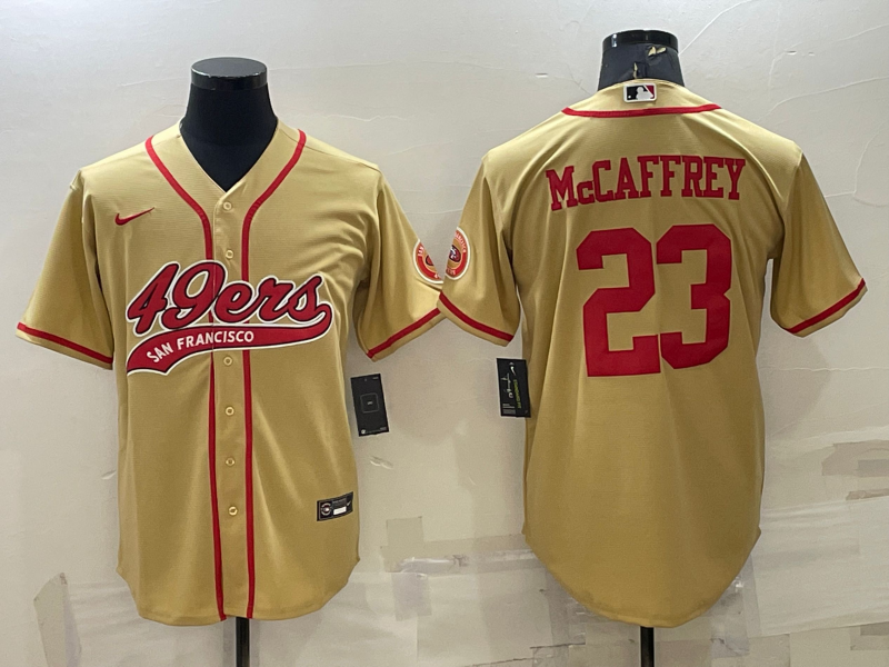 Men's San Francisco 49ers Christian McCaffrey #23 Gold Game Jerseys Joint Edition