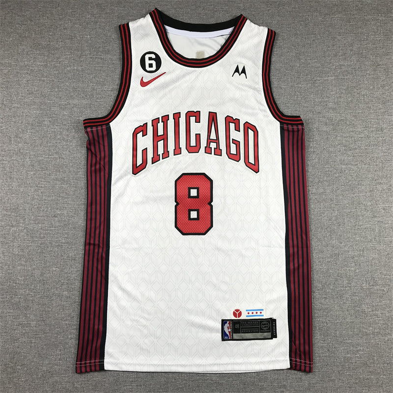 Men's Chicago Bulls Zach LaVine #8 White 2022/23 Swingman Jerseys - City Edition