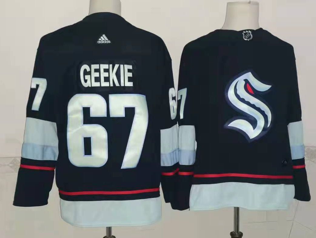 Men's Seattle Kraken Morgan Geekie #67 Deep Sea Blue Home Breakaway Player Jerseys