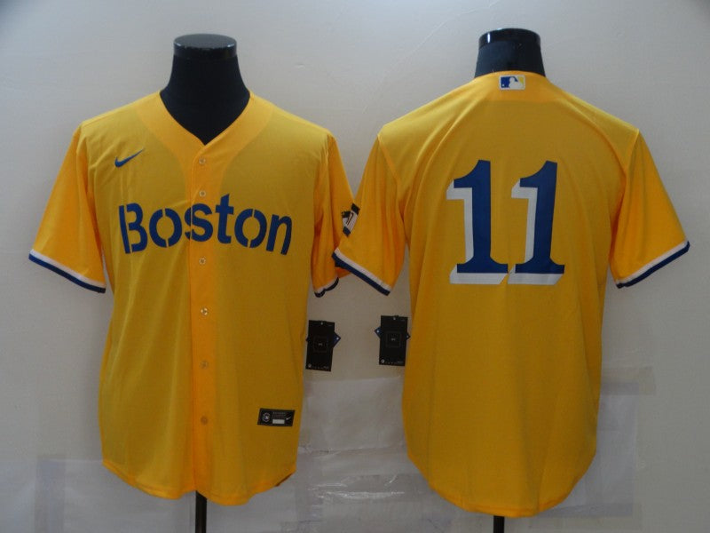 Men's Boston Red Sox Rafael Devers #11 Gold City Connect Replica Player Jerseys