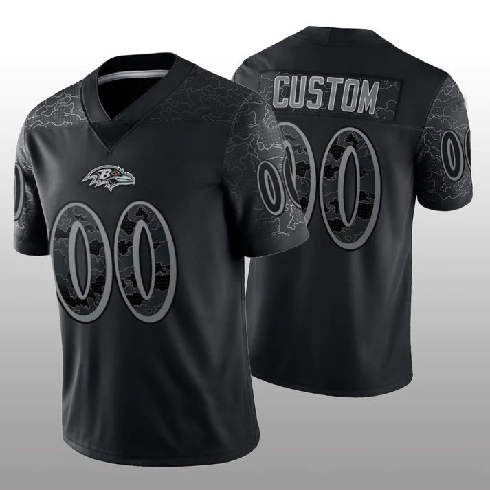 Custom1 Baltimore Ravens Football Stitched Black RFLCTV Limited Jerseys Football Jerseys