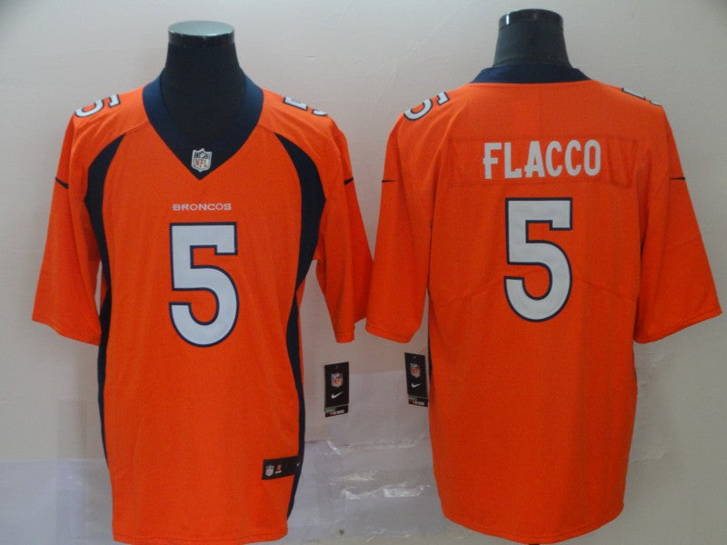Men's Denver Broncos Joe Flacco #5 Orange Game Player Jerseys
