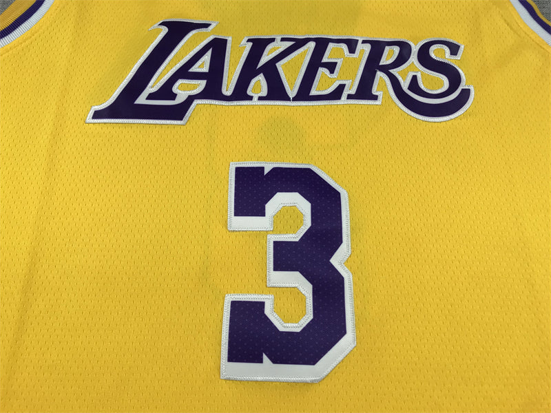 Men's Los Angeles Lakers Anthony Davis #3 Gold 2022/23 Swingman Jerseys - Icon Edition