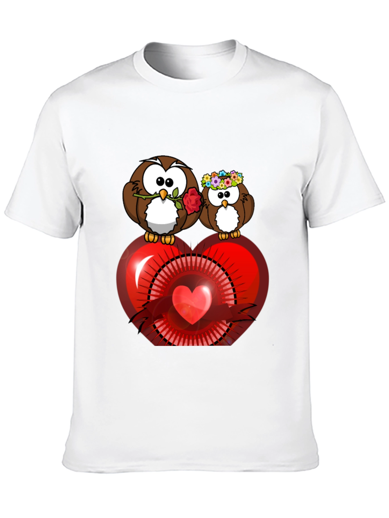 Owl Love Heart Graphic T-Shirt