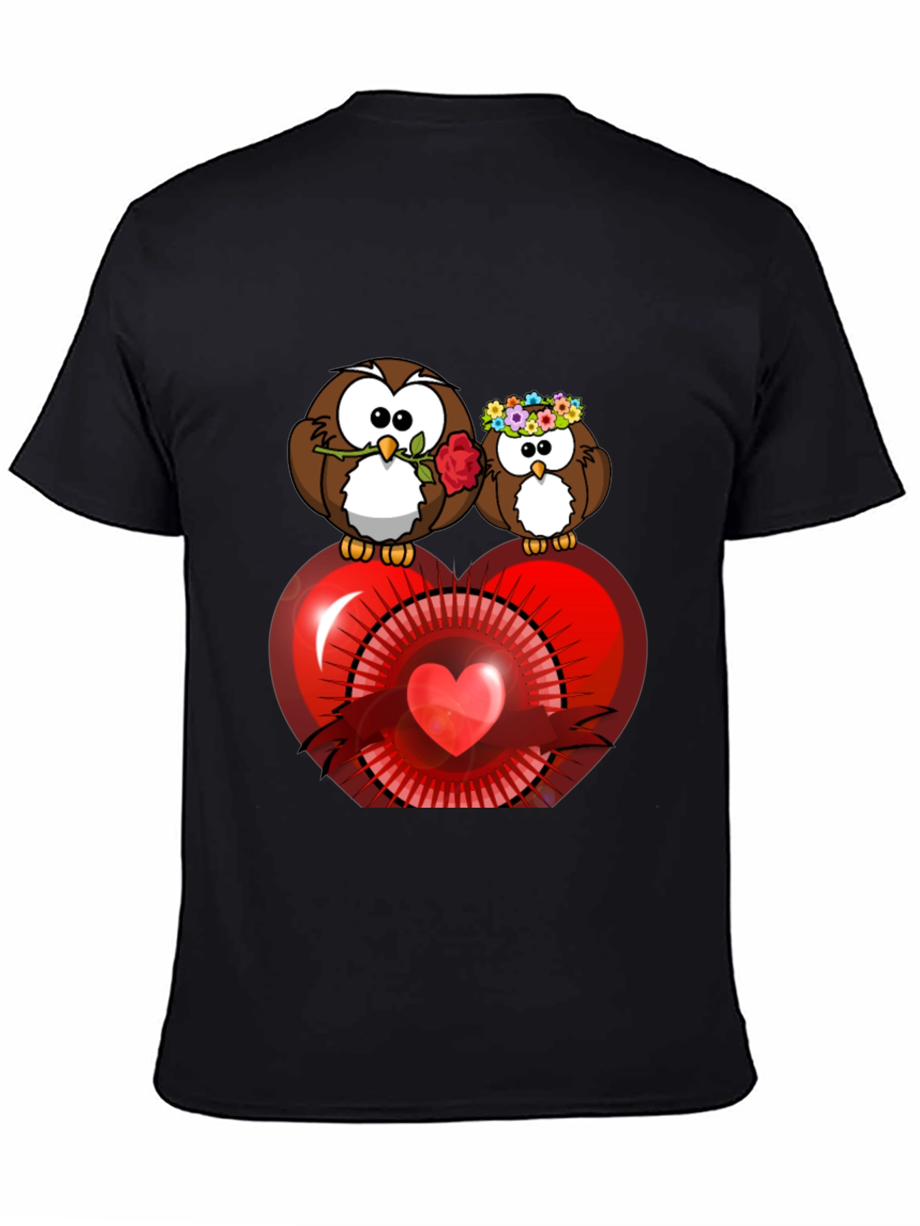Owl Love Heart Graphic T-Shirt