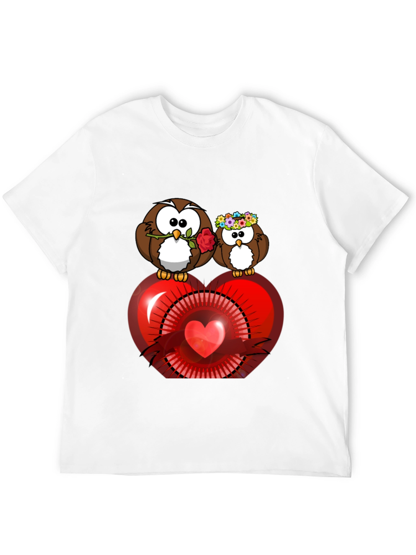 Owl Love Heart Graphic T-Shirt