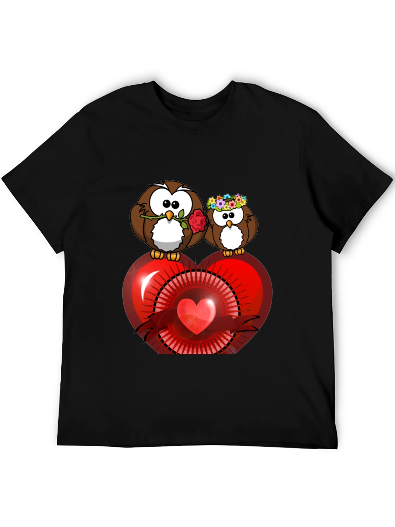 Owl Love Heart Graphic T-Shirt