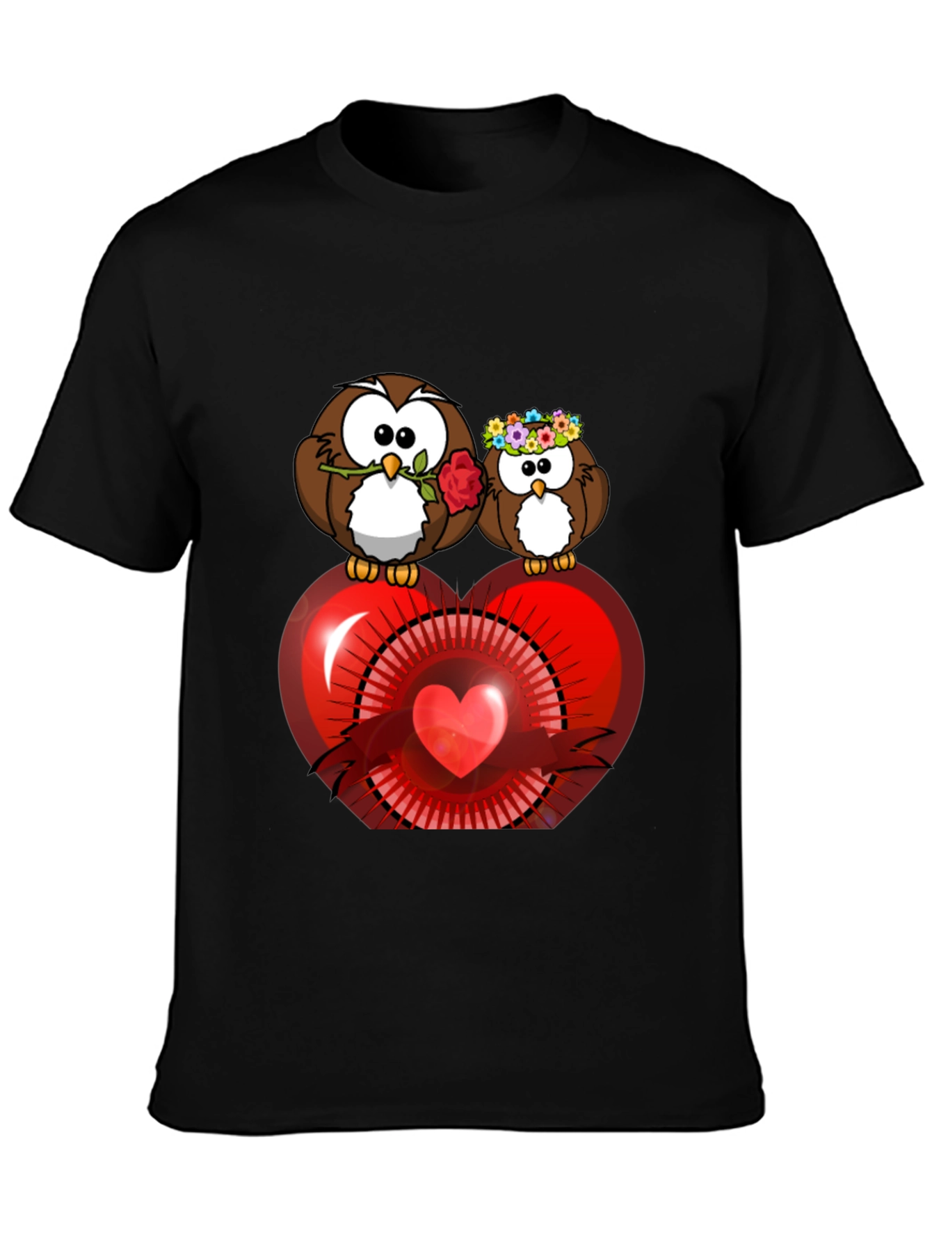 Owl Love Heart Graphic T-Shirt