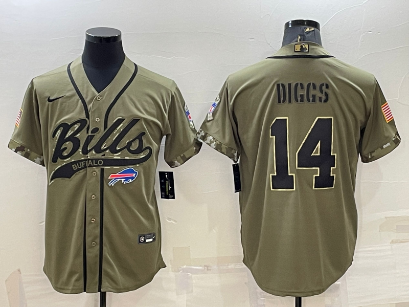 Men's Buffalo Bills Stefon Diggs #14 Olive 2022 Salute To Service Limited Jerseys Joint Edition