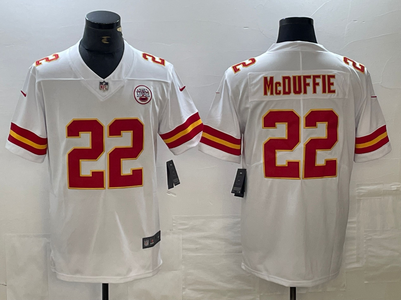 Men's Kansas City Chiefs Trent McDuffie #22 White Game Player Jerseys