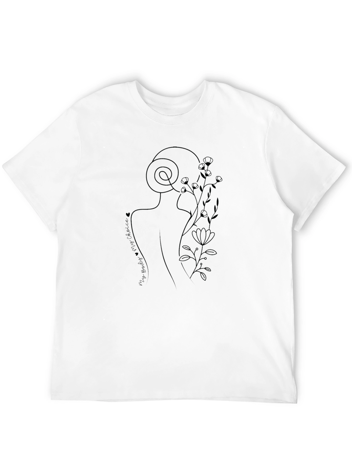 Minimalist Line Art Black T-Shirt