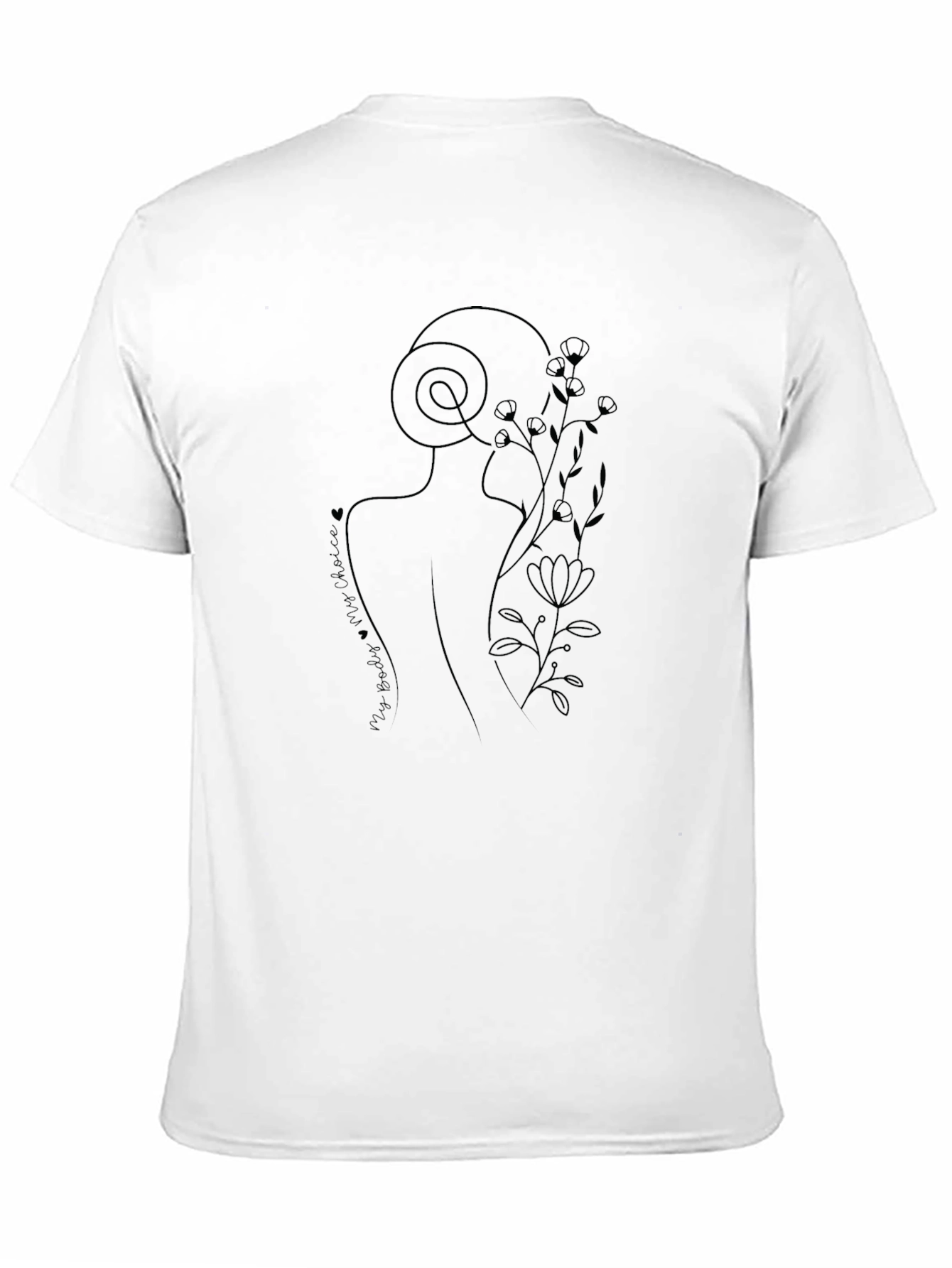 Minimalist Line Art Black T-Shirt