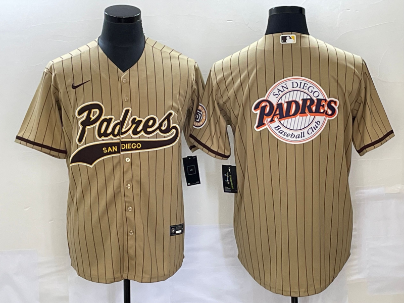 Men's San Diego Padres Tan Replica Player Jerseys Joint Edition