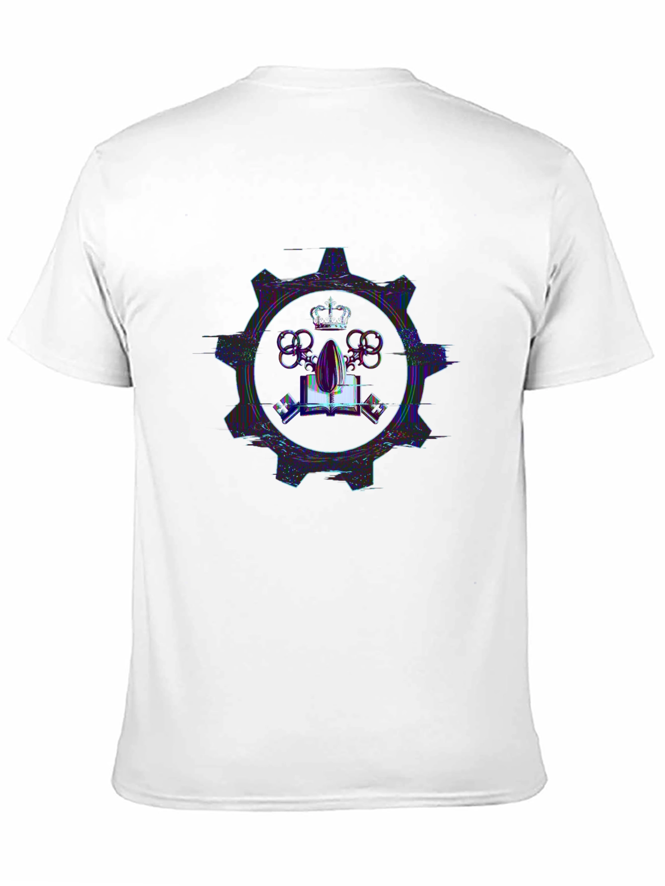 Steampunk Style Crown & Gear Graphic T-Shirt
