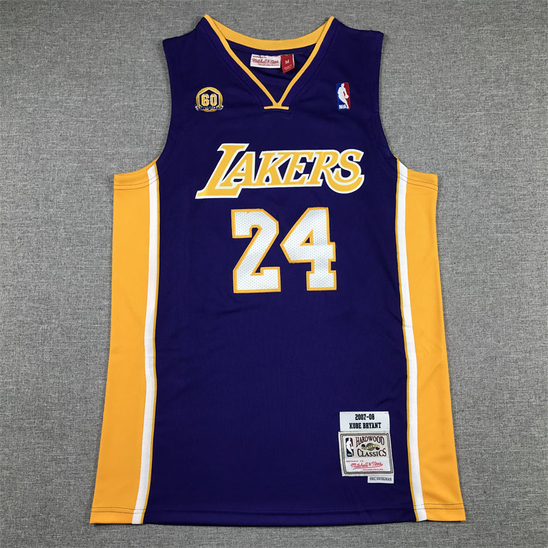 Men's Los Angeles Lakers Kobe Bryant #24 Purple 2007-08 Hardwood Classics Swingman Jerseys