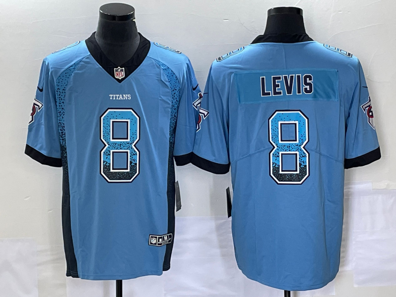 Men's Tennessee Titans Will Levis #8 Light Blue Player Jerseys