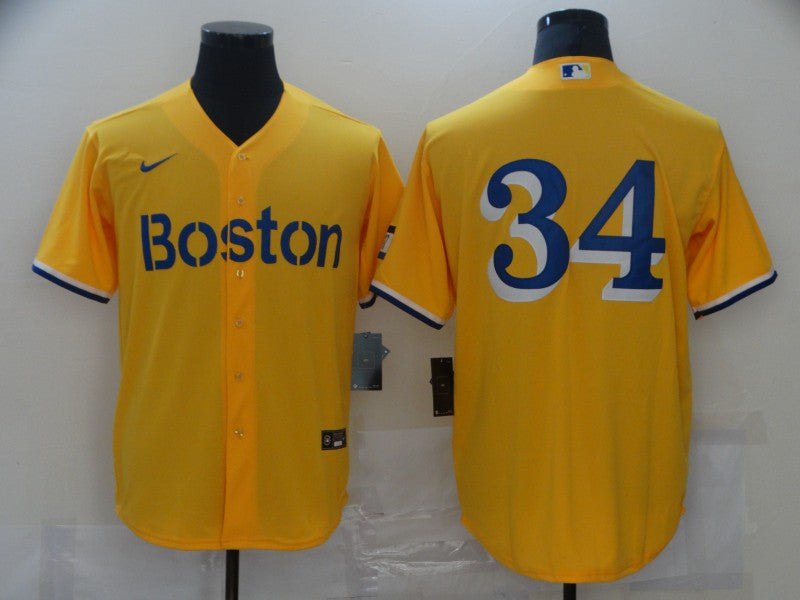 Men's Boston Red Sox David Ortiz #34 Gold City Connect Replica Player Jerseys