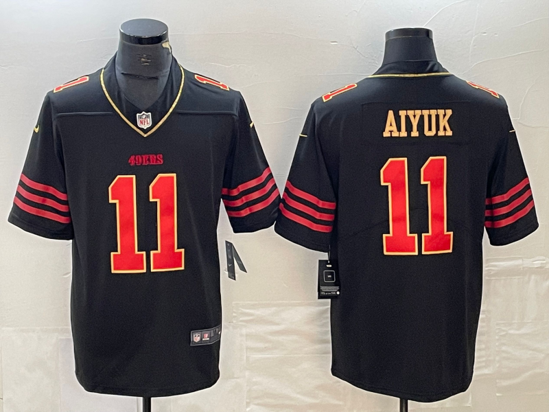 Men's San Francisco 49ers Brandon Aiyuk #11 Black Player Jerseys