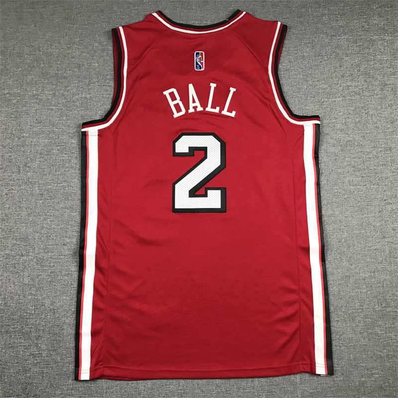 Men's Chicago Bulls Lonzo Ball #2 Red 2021/22 Swingman Jerseys